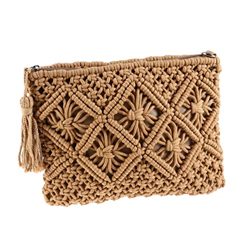 1pc Clutch Strap Handbag Beach Bag String White Women's Bohemia