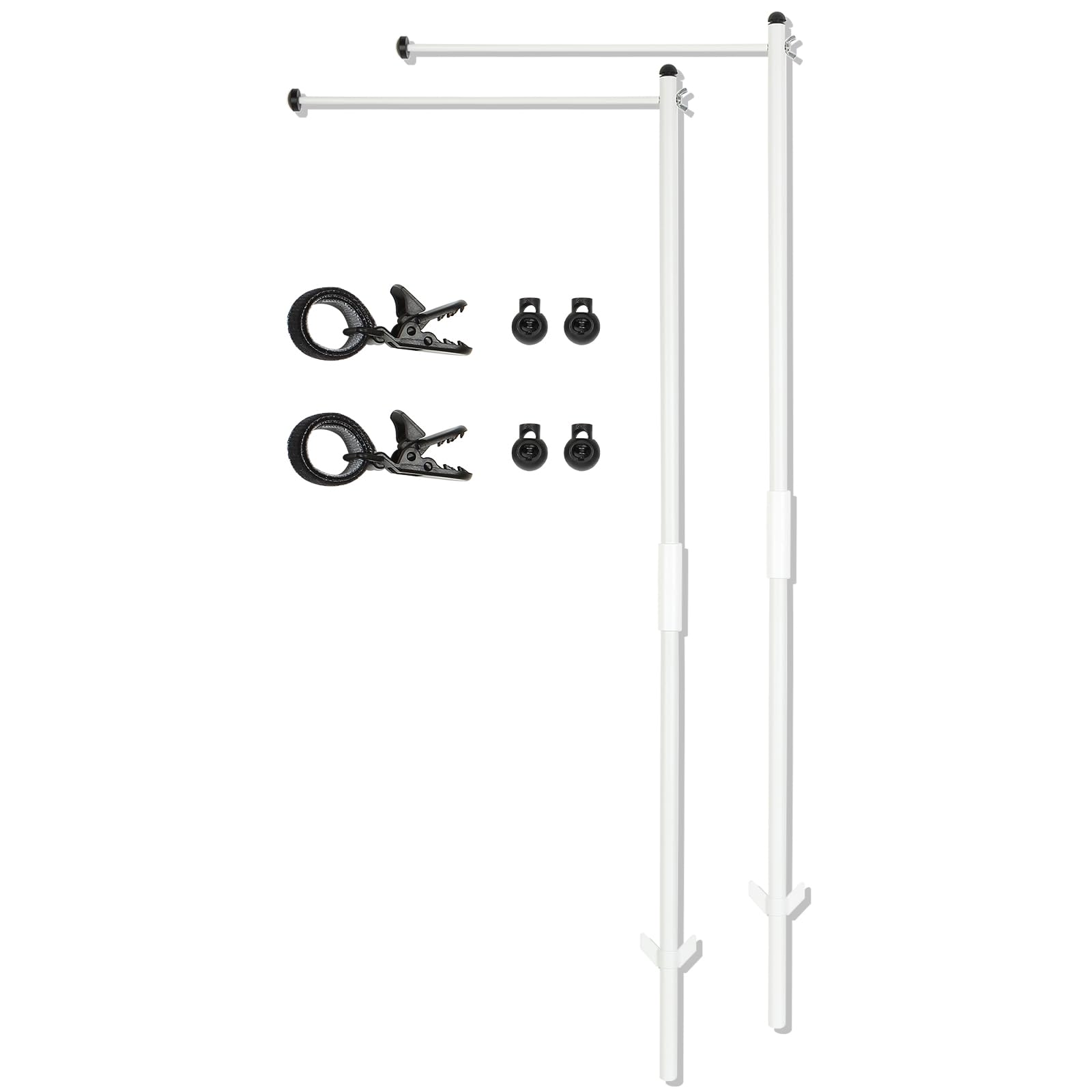 2-Pack asta della bandiera per Garden Flagpole Flagpole staffa di montaggio - Robusto, facile da montare, Incl. Morsetto di montaggio e accessori (bianco)