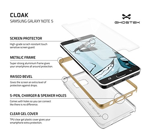 Coque Note 5 Ghostek dorée idéale pour protéger votre mobile au bureau