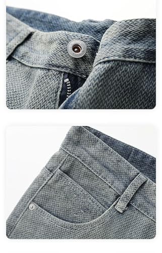 Men Warm Jeans Vintage Streetwear Straight Denim Trousers Thicken Casual Wide Pants4