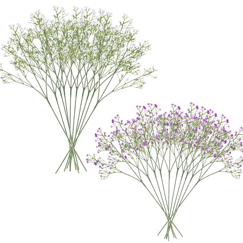 Fleurs artificielles de gypsophile réglables et réutilisables à structure stable - 5