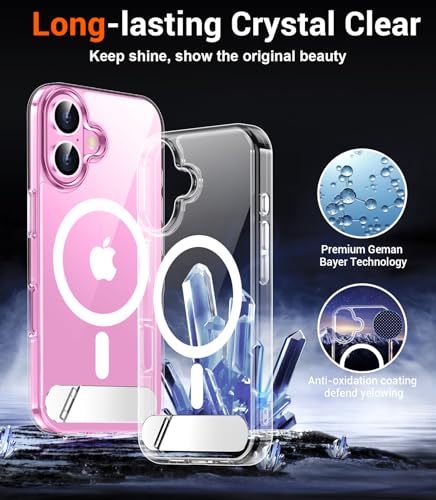 Image of Magnetic Compatible with iPhone 16 Case, [Built-in Invisible Kickstand][Compatible with MagSafe] [Military Grade Shockproof] Slim Thin Phone Case for iPhone 16 6.1 inch