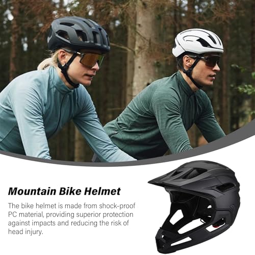 Casco de bicicleta de montaña integral negro con visera desmontable unisex 3