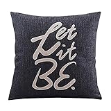 Aremazing Inspirational Quotes Let it Be Cotton Linen Throw Pillow Case Cushion Cover Home Office Decorative 18 X 18 Inches