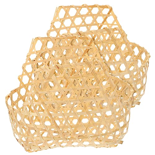 MUSISALY 2pcs Basket Multifunctional Basket Fruit Trays Wicker Hanging Basket Rattan Fruit Serving Tray Food Serving Basket Storage Container Vegetable Storage Basket Khaki