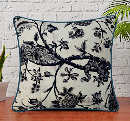 Image of SAJAVAT HOME Cotton Printed Cushion Cover 22x22 INCHES Black & White (Pack of 1)
