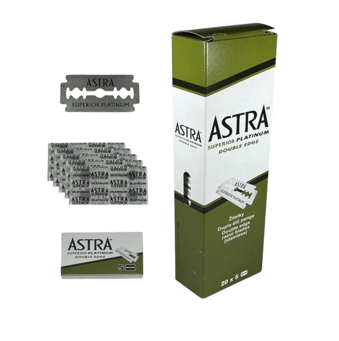 Astra superior platinum double edge razor blades 20 * 5 100 pcs