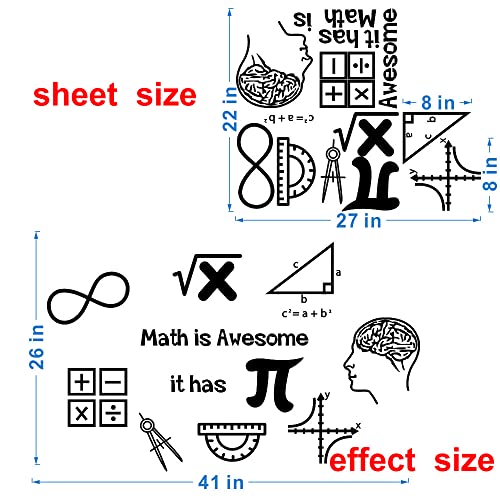 Sticker mathématiques boussole en vinyle noir repositionnable - 3