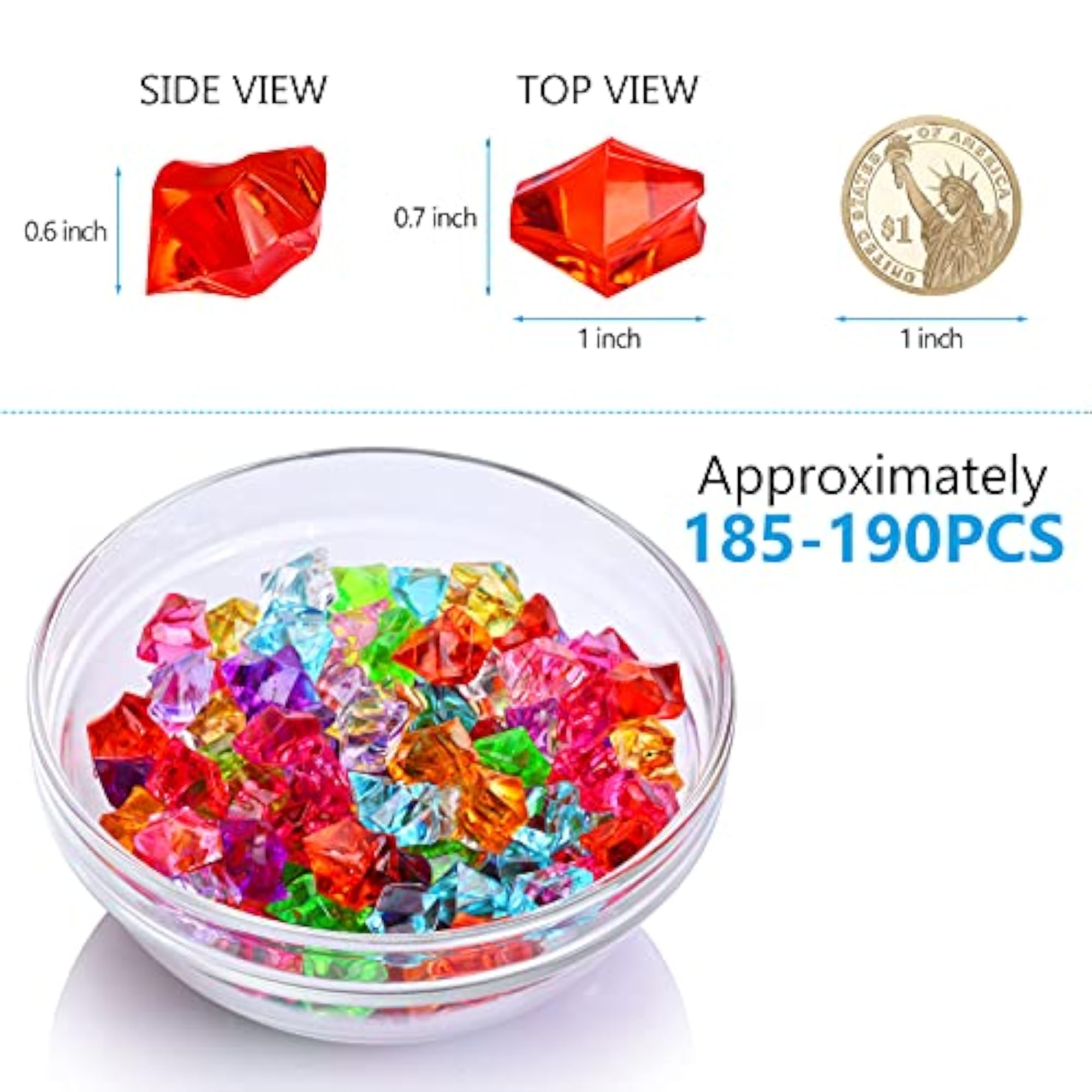 Multicolored Acrylic Fake Gems Set
