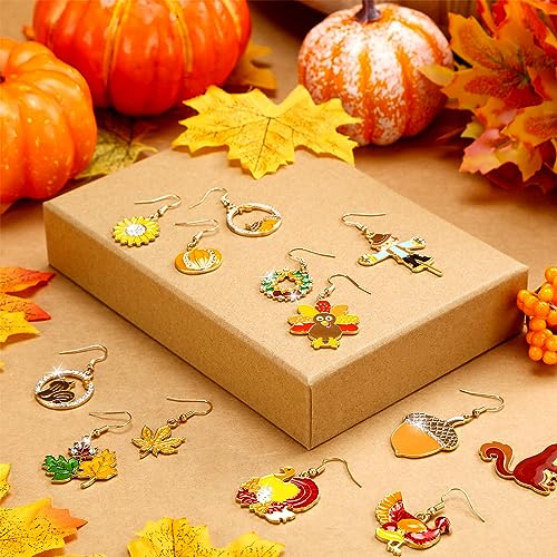 Bucherry 24 Pairs Fall Earrings for Women Bulk, Thanksgiving Halloween Earrings Christmas Dangle Jewelry for Holiday3