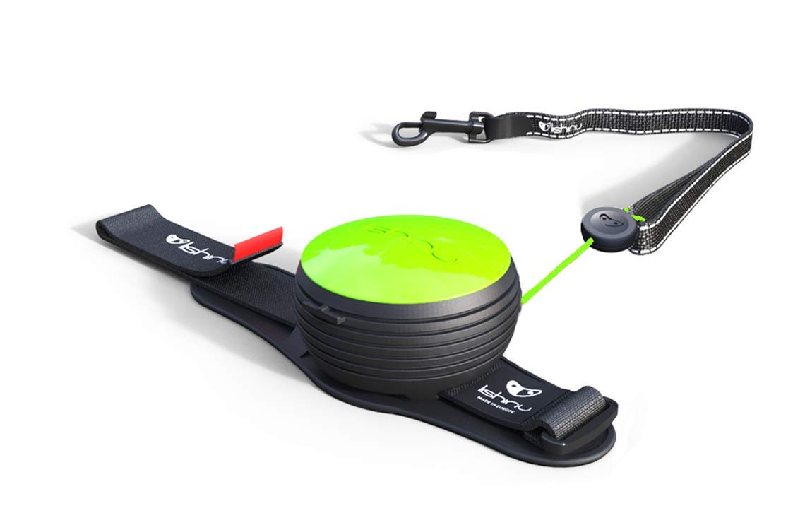 LISHINU 3830061190726 New 2 Original Retractable Dog Lead with Stop Button from 6 kg to 12 kg S Neon Green