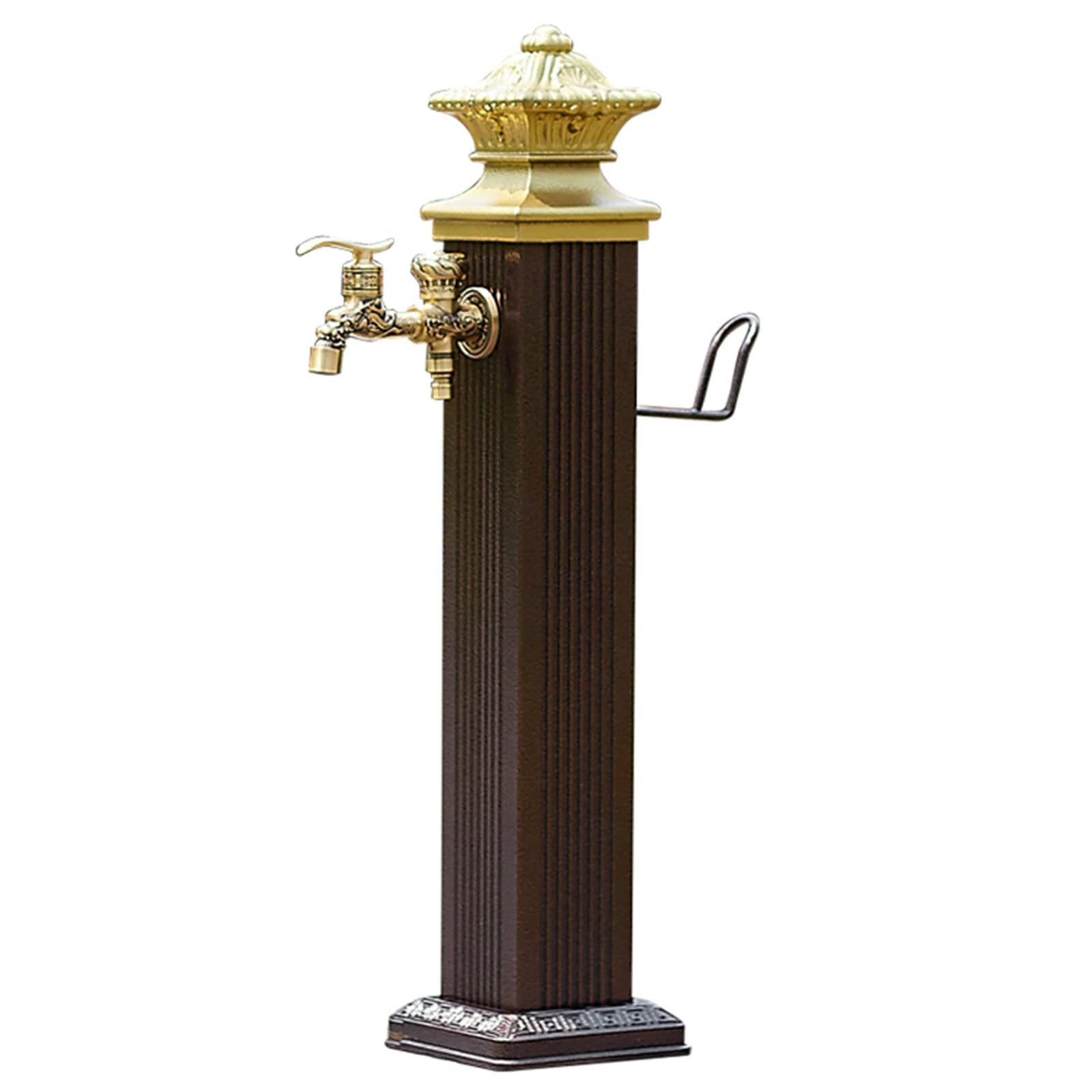 WOTZOV Freestanding Aluminum Garden Water Column With Double Outlet Faucet - 44In Antifreeze Design For Gazebo, Patio & Outdoor Use, Durable & Stylish Water Feature，One Color 112cm/44in