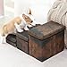 PJDDP Dog Stairs with Storage, Folding Pet Stairs for High Beds,Detachable Doggie Ladder,Pet Storage Stepper for Cats & Small and Medium Dogs,Doggie Ladder for High Bed Sofa/Window Perch
