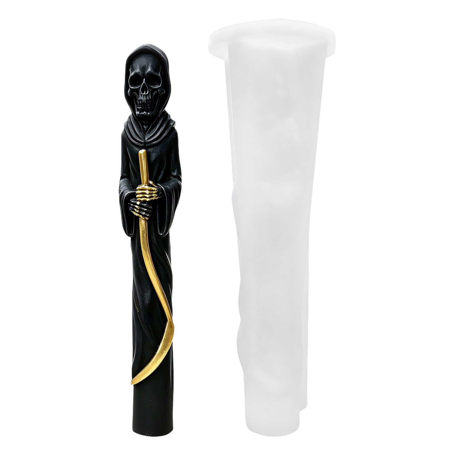 Yjcnelcr Skull Shape Pillar Silicone Molds for Pillar Soap Crafting Halloween Decoration and Resin Casting Flexible Elastomer Cast