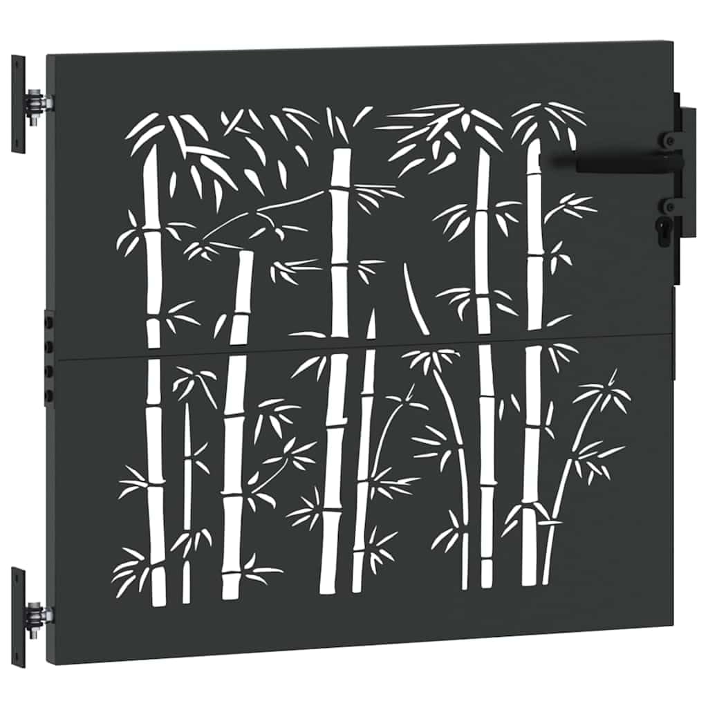 Puerta de jardín de 85 x 100 cm, de acero galvanizado, con cerradura y 2 llaves, puerta individual, puerta de exterior, robusta y duradera, tipo 5
