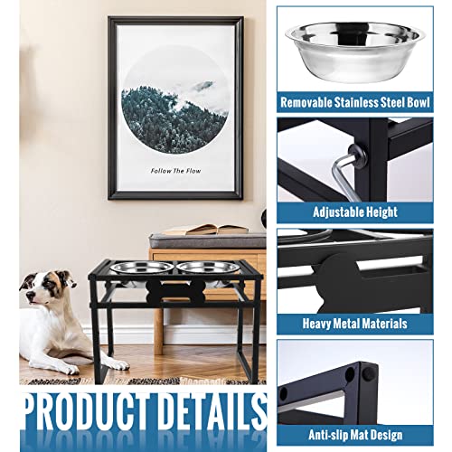 2 Pack Elevated Dog Bowls Raised Dog Bowls With 4 Stainless Steel Dog Bowls Adjustable To 4 Heights Raised Pet Food Bowl Holder Dog Food Bowl Stand Feeder For Small Medium Large Dogs And Pets #TOP2
