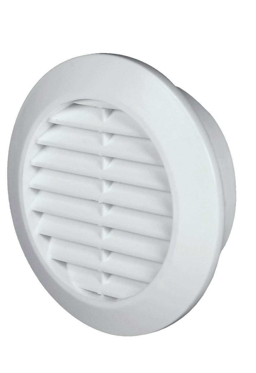White Mini Round Air Vent Grille Ø 60mm with Flange and Fly Screen Ventilation Cover