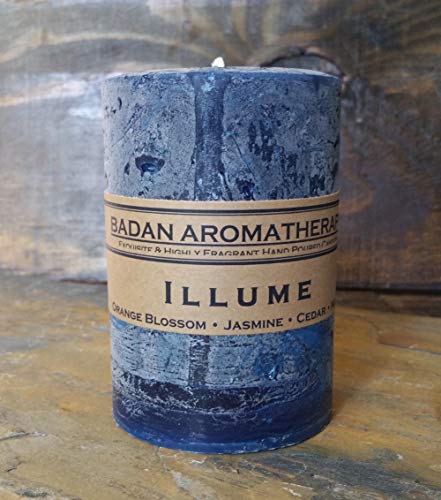 Badan Aromatherapy PIL-ILLUM-3X3.5RD Badan Illume - Jasmine,Orange Blossom Scented Pillar Candle cover