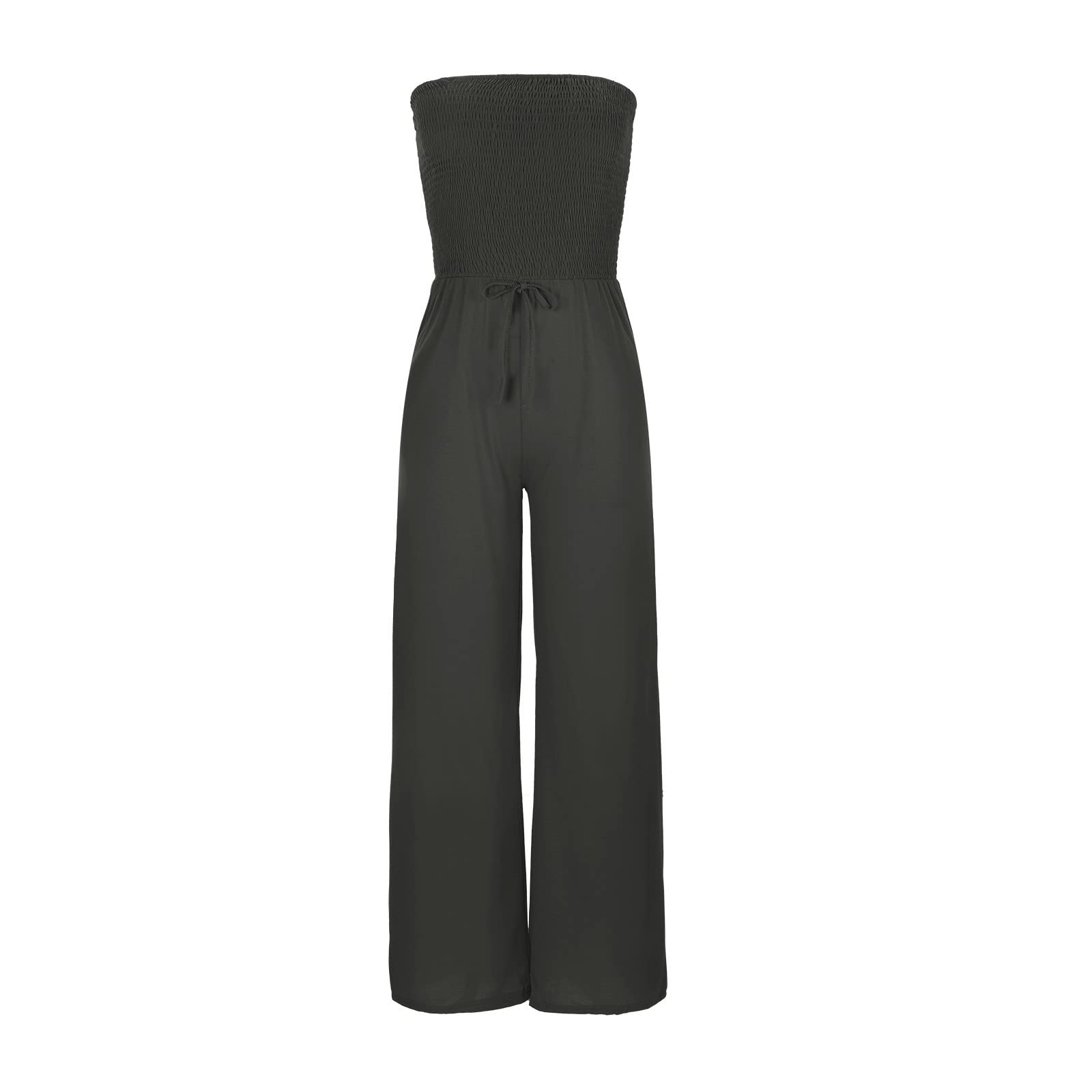 ADMAY 2023 Yoga Pantalones Chándal Leggins Deportivos Mujer Mono Casual de Mujer con Hombros Descubiertos Mono Ancho Sin Tirantes de Color Sólido de Gimnasio Completo