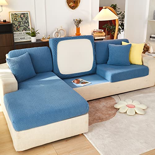 Funda de cojín de sofá con base antideslizante elástica y tejido protector lavable 3