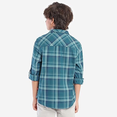 Image of BONKIDS Boys Blue Color Shirt(BON9326 Blue Deep Checks 2-3Y)