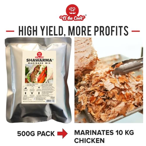 Image of EL The Cook Shawarma Seasoning 500g pack | Marination Powder for Consistent Restaurant-Quality Flavor | Cost-Effective Ready Mix for Chicken Shawarma | Makes 10kg chicken |Approved by Chefs | 100% Veg