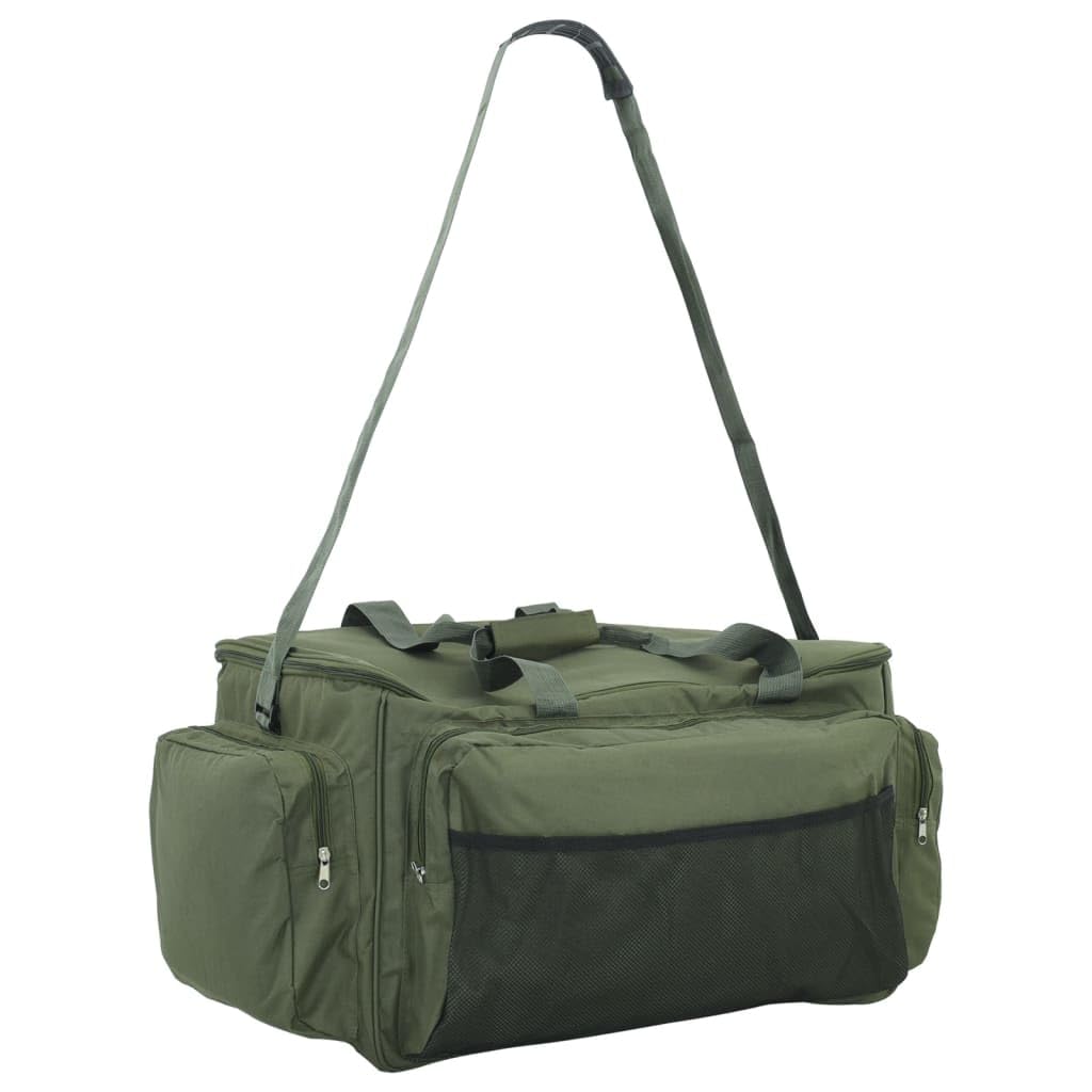 Angeltasche Wasserdicht Dunkelgrün Oxford-Gewebe mit isolierender Trennwand, 600D Oxford-Gewebe mit PVC-Beschichtung, viel Stauraum für Angelzubehör, inklusive wasserdichter
