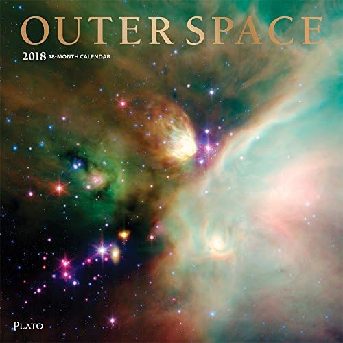 Outer Space 2018 12 x 12 Inch Monthly Square Wall Calendar with Foil Stamped Cover by Plato, Science Space Galaxies Stars