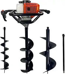 Perfurador de Solo Gasolina 52cc 2,5HP com Brocas 80x15 + 80x20 + 80x30cm + Extensão 60cm Carbon Fak