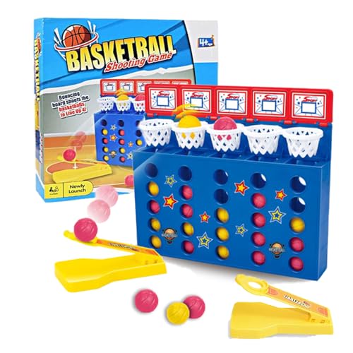 Homefantasy Bounce Ball Game,Gewinnt Spiel,Vier Gewinnt,Bounce Off Game,Bouncing Ball Tischspiel,4 Gewinnt Action,Mini Basketball Tischspiel,für Kinder, Familie und Party