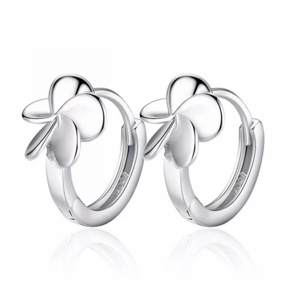 Bijoux fins de mariage : boucles d'oreilles fleur argent - 4