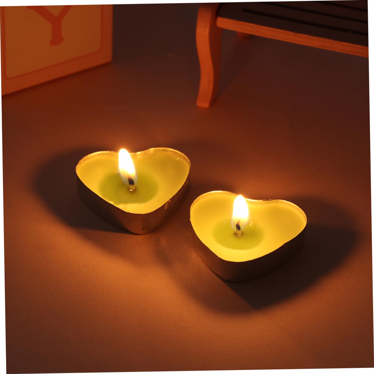 100 Pezzi Candele a Forma di Cuore Verdi senza Fumo senza Odore in Paraffina per Decorazione Romantica Matrimonio e Festa
