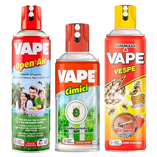 Vape Open Air Insetticida Insetti Zanzare Comuni e Tigre Spray da 500ml...