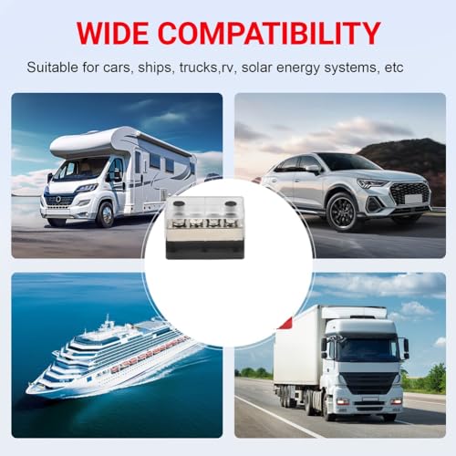 Barra colectora de cobre 600A 48V y bloque de distribución con 4 pernos de 3/8 2