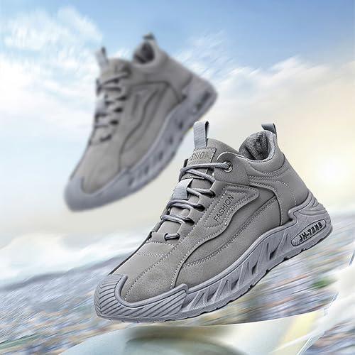Image of ANUFER Mens PU Sport Shoes Fashion Chunky Sneakers Height Increasing Trainers