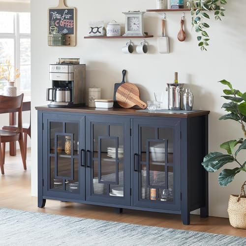 Large Sideboard Buffet Cabinet with Storage, 55" Farmhouse Kitche...