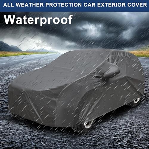Image of Auto Hub Car Cover Compatible with Tata Sierra with Mirror Pocket, Soft Cotton Lining, Sierra Car Cover Waterproof - Grey