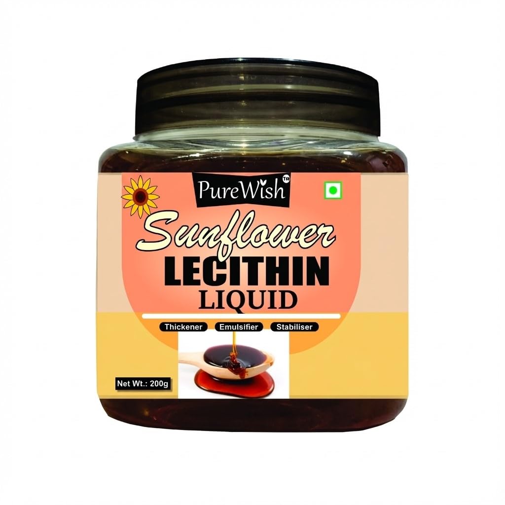 Sunflower Lecithin Liquid, 200g (Thickener | Emulsifier | Stabiliser | Natural Food Additive | Add to Bakery, Chocolate & Confectionery Products)