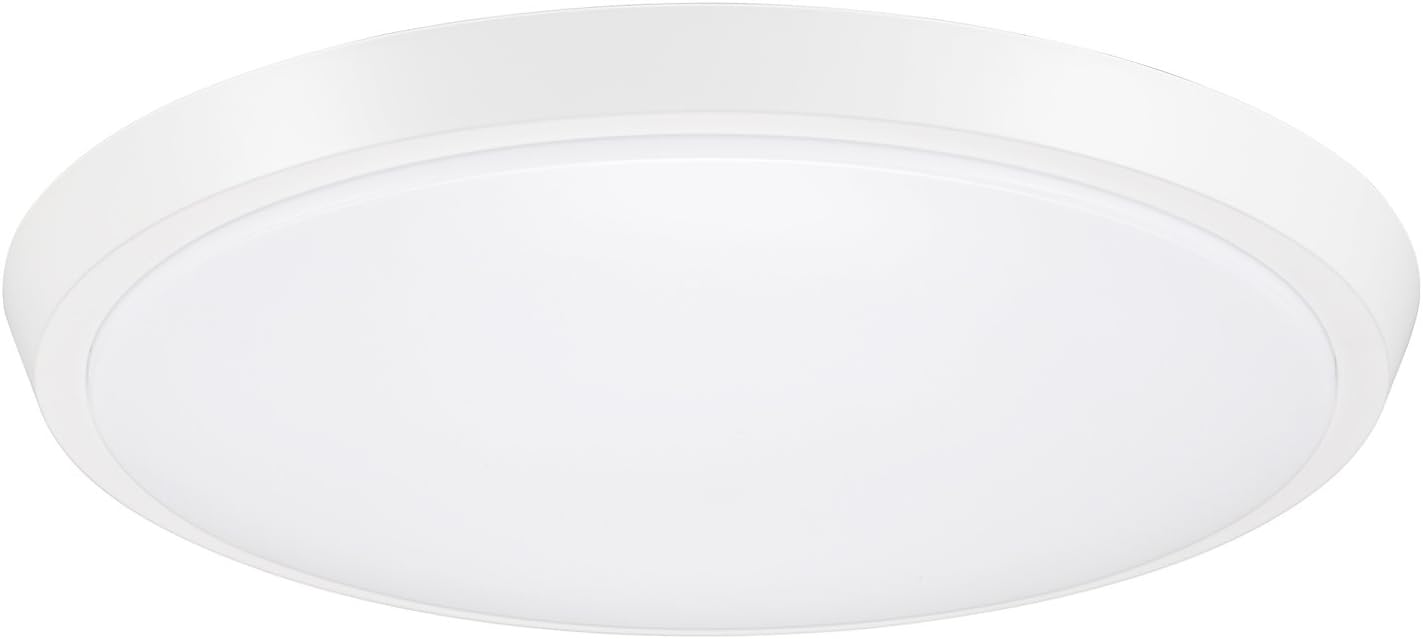 GetInLight 15 Inch Flush Mount LED Ceiling Light with ETL Listed, Soft White 3000K, Matte White Finish, IN-0302-6-WH