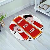 FSDGY Alfombra de Baño Antideslizante,Alfombra Baño Microfibra,Lavable a Máquina,Súper Absorbente,Ultra Suave,Año Nuevo Chino, niños asiáticos Felices,60x60 cm