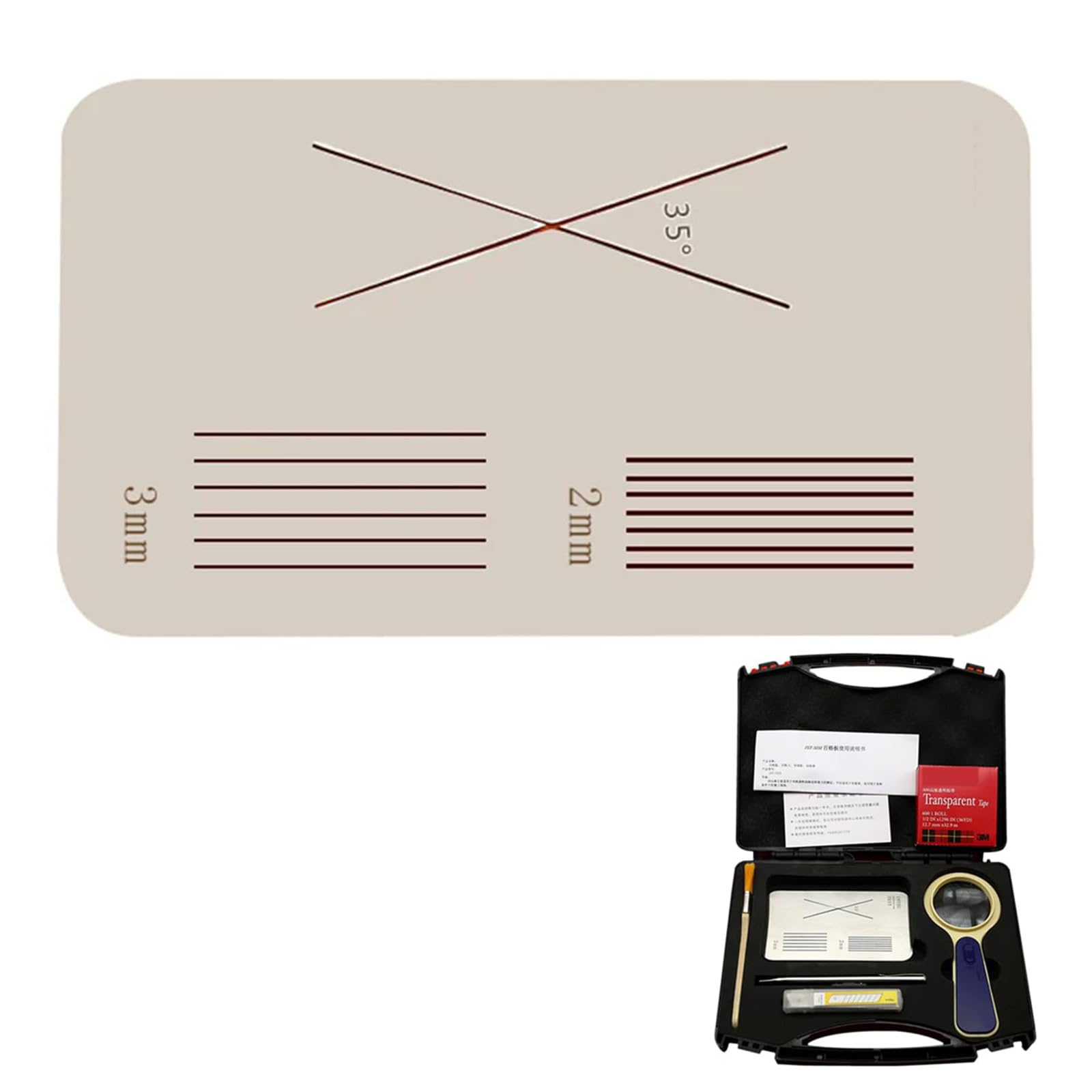 jcwwolk Cross Cutting Rule, Cross Cut Guide Adhesion Tester, Hundred Grid Adhesion Tester, Cutting Space: 1mm,1.5mm, 2mm, 3mm, With Packaging Box, For Adhesion Between Coating And Substrate B
