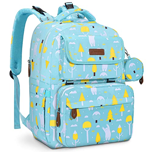 Maelstrom Bolsa de botella extraíble para pañales de gran capacidad, Oso azul y blanco, 30L US, Bolsas de pañales de gran capacidad con bolsa extraíble para botellas