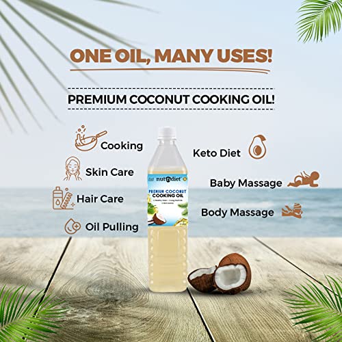 Image of nutndiet Premium Edible Coconut Oil For Cooking, Pouch 500ml