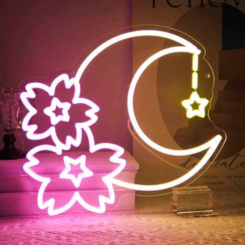 Sakura Moon Star Cherry Blossom Sign