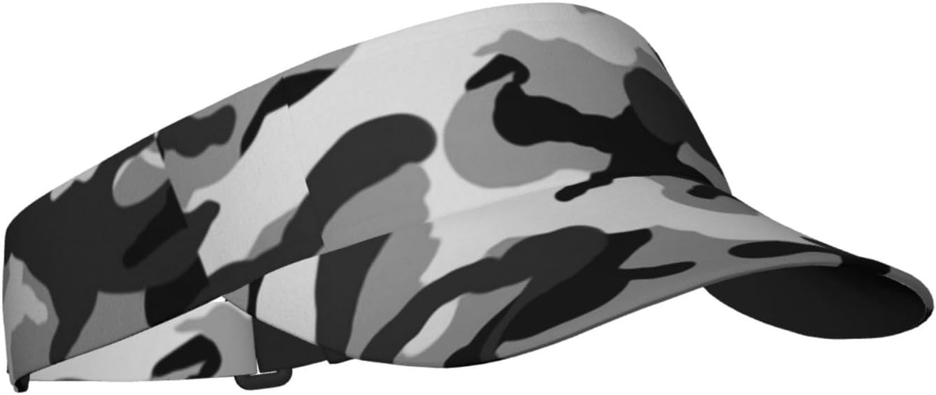 Sun Visor Cap Grey Empty Top Baseball Cap Uv Protection Sun Hats Adjustable Visor Hats for Outdoor Running Cycling