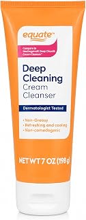 Equate Beauty Deep Cleaning Cream Cleanser, 198g | Non-Comedogenic, Dermatologist Tested, Non-Greasy, Refreshing & Cooling, 7 oz Face Cleanser