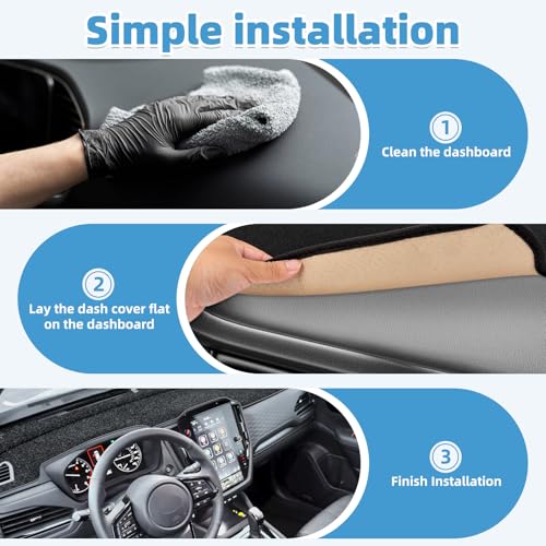 Image of Dash Cover Mat Compatible with Subaru Forester 2025 2026 Non-Slip Dashboard Cover Mat Sunshade UV Rays Protector Interior Accessories