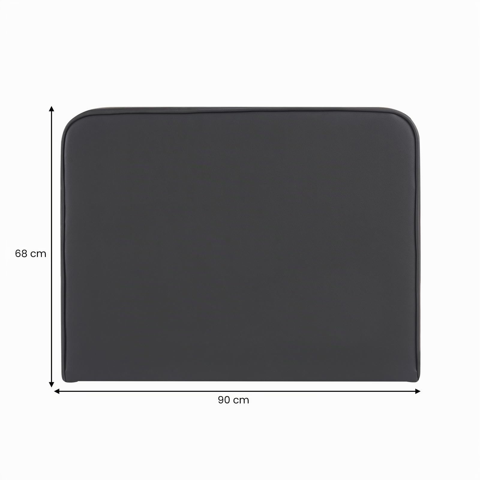 IDIMEX Tête de lit Ariela 90, Rembourrée, Fixation Murale, Design Arrondi Moderne, pour lit 90 cm ou Moins, Noir