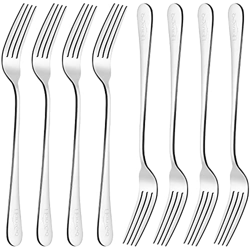 Hansgo Dinner Forks, 8Pcs Good Table Forks Top Food Grade Stainless Steel Silverware Forks Flatware Forks Use For Home Kitchen Hotel Restaurant #TOP6