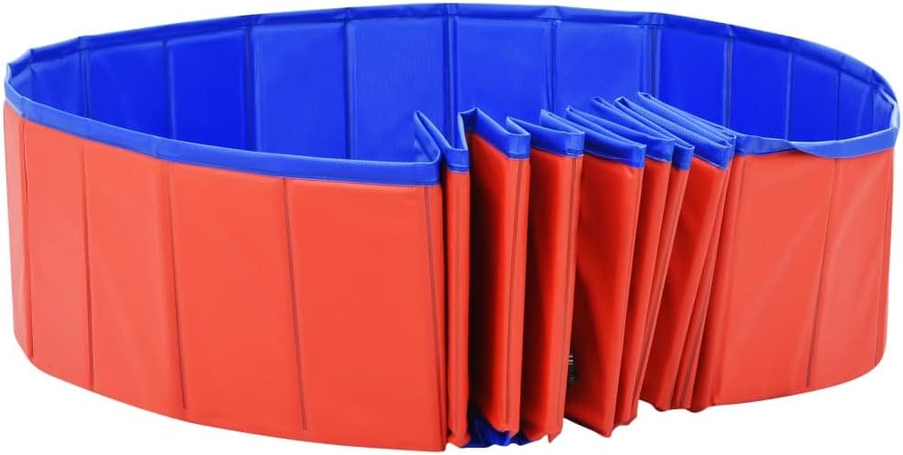Foldable Dog Swimming Pool for Large Dogs, 118.1 Inch Extra Large Portable Pet Bathing Tub, Durable PVC Kiddie Pool for Dogs, Cats, and Kids, Summer Outdoor Cooling Pool